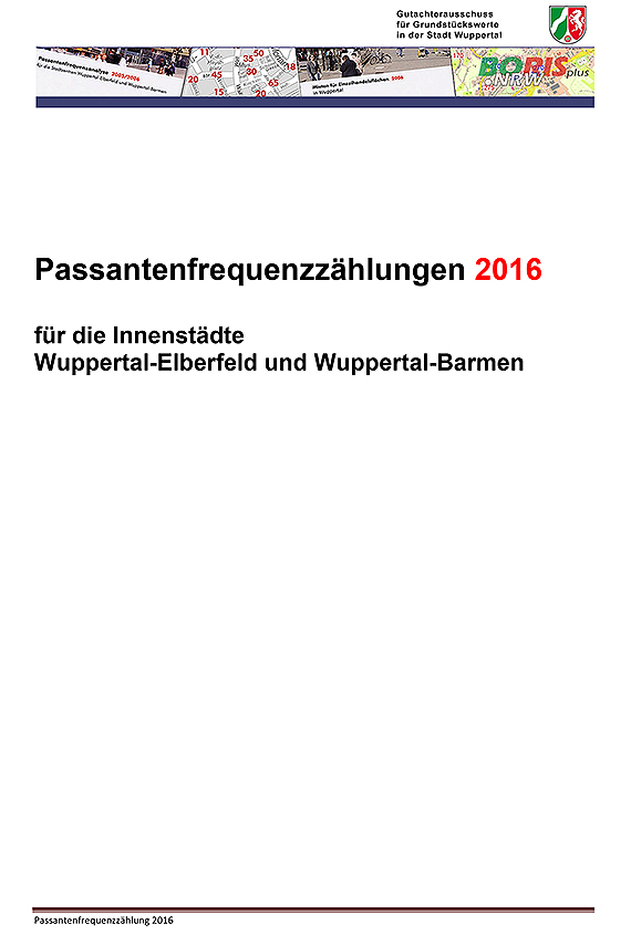 wuppertal passantenfrequenzzaehlung 2016 deckblatt